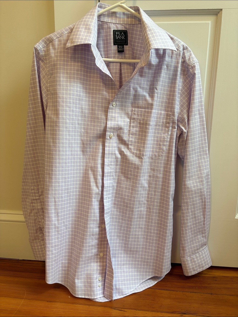 Jos. A. Bank Men's Light Lavender Check Dress Shirt